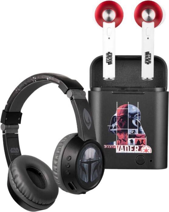 BIG W Starwars true wireless earphones dark side or the mandalorian bluetooth kids headphones offer