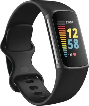 BIG W Fitbit charge 5 fitness tracker - black/graphite stainless steel offer