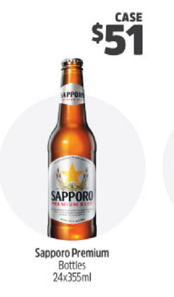 BWS Sapporo Premium Bottles 24x355ml offer