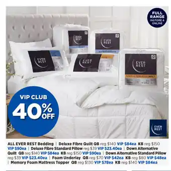 Spotlight All Ever Rest Bedding / Deluxe Fibre Quilt QB offer