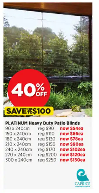 Spotlight Platinum Heavy Duty Patio Blinds 90 x 240cm offer