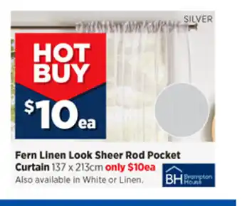 Spotlight Fern Linen Look Sheer Rod Pocket Curtain 137 x 213cm offer