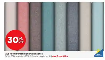 Spotlight All Room Darkening Curtain Fabrics 145 - 280cm offer