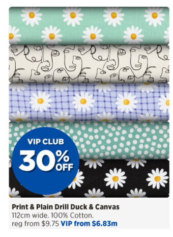 Spotlight Print & Plain Drill Duck & Canvas 112cm Wide offer