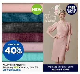 Spotlight All Printed Polyster Featuring NEW Crepe offer
