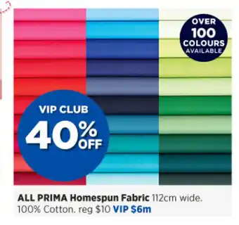 Spotlight All Prima Homespun Fabric 112cm wide offer