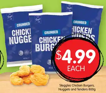 Spudshed Steggles Chicken Burgers, Nuggets and Tenders 800g offer