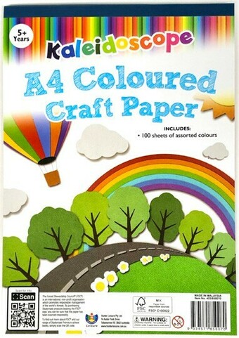 BIG W Kaleidoscope A4 Coloured Craft Paper offer