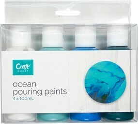 BIG W Craft Smart Pouring Paint 4x100ml Ocean offer