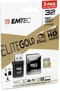 BIG W Emtec 32GB Gold MicroSD with USB 2.0 Reader & Memory Card Adaptor offer