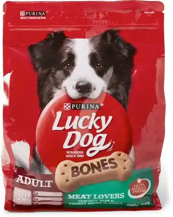 BIG W Purina Lucky Dog Meat Lovers Bone Treats 800g offer