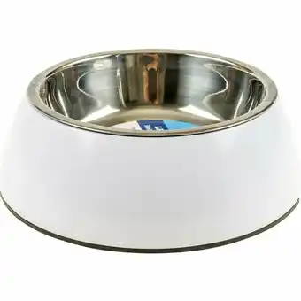 Tails Melamine / Stainless Steel Pet Bowl White - Medium