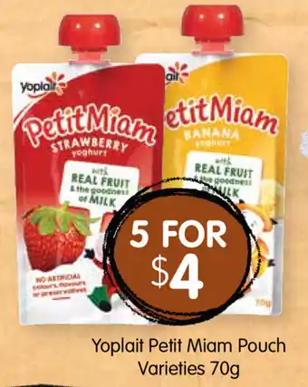 Spudshed Yoplait Petit Miam Pouch Varieties 70g offer