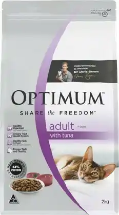 BIG W Optimum Dry Cat Food 2kg - Tuna offer