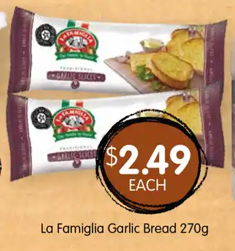 Spudshed La Famiglia Garlic Bread 270g offer