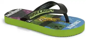 BIG W Minecraft Kids Thongs - Black & Green offer