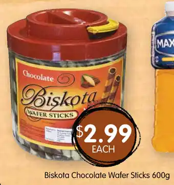 Spudshed Biskota Chocolate Wafer Sticks 600g offer