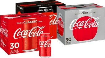 BIG W Coca-Cola, Sprite or Fanta 30-Pack Can Varieties 375ml offer