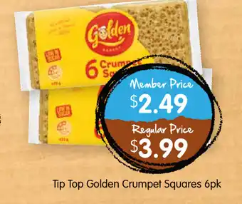 Spudshed Tip Top Golden Crumpet Squares Regular Price 6pk offer