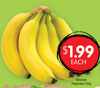 Spudshed Bananas Prepacked 750g offer