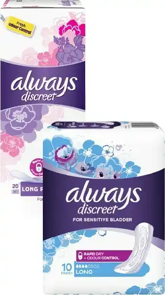 40% off Always Discreet When You Buy 2 or More Always Products^