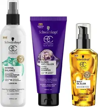 BIG W 1/2 Price on Selected Schwarzkopf Extra Care offer