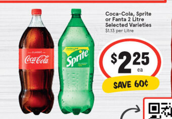 IGA Coca-Cola, Sprite or Fanta 2 Litre Selected Varieties offer