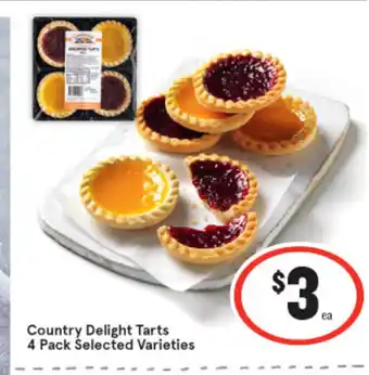 IGA Country Delight Tarts 4 packs Selected Varieties offer