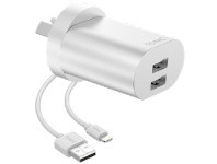 BIG W Tonic Dual Port USB a Wall Charger with Lightning Cable offer
