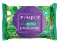 Swisspers Earth Kind Eco Aloe Vera Biodegradable Facial Wipes 25 Pack