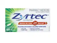 Zyrtec Cetirizine Rapid Acting Relief 50 Tablets