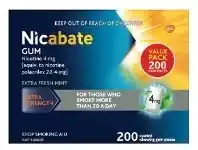 Nicabate Gum 4mg Extra Freshmint 200 Pack