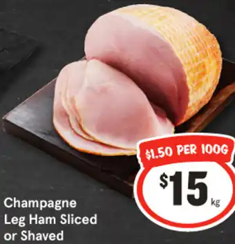 IGA Champagne Leg Ham Sliced or Shaved offer