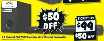 JB Hi-Fi 2.1 Channel 200 Watt Soundbar With Wireless Subwoofer offer
