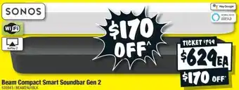 JB Hi-Fi Beam Compact Smart Soundbar Gen 2 offer