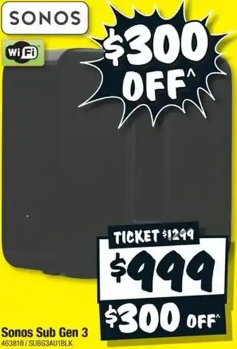 JB Hi-Fi Sonos Sub Gen 3 offer
