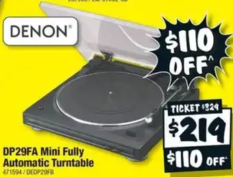 JB Hi-Fi DP29FA Mini Fully Automatic Turntable offer