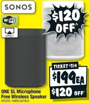 JB Hi-Fi ONE SL Microphone Free Wireless Speaker offer