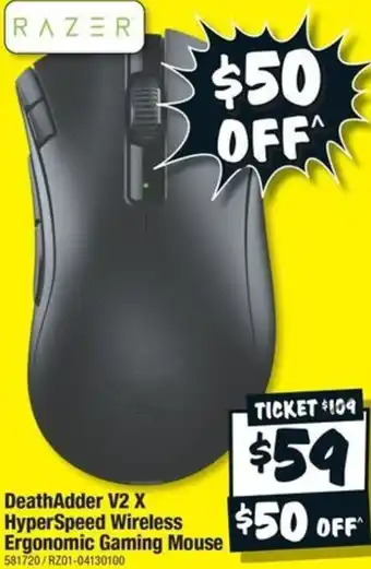 JB Hi-Fi DeathAdder V2 X HyperSpeed Wireless Ergonomic Gaming Mouse offer