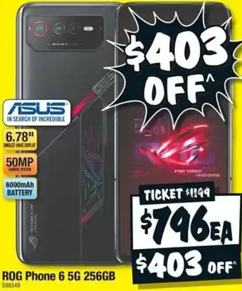 JB Hi-Fi ROG Phone 6 5G 256GB offer