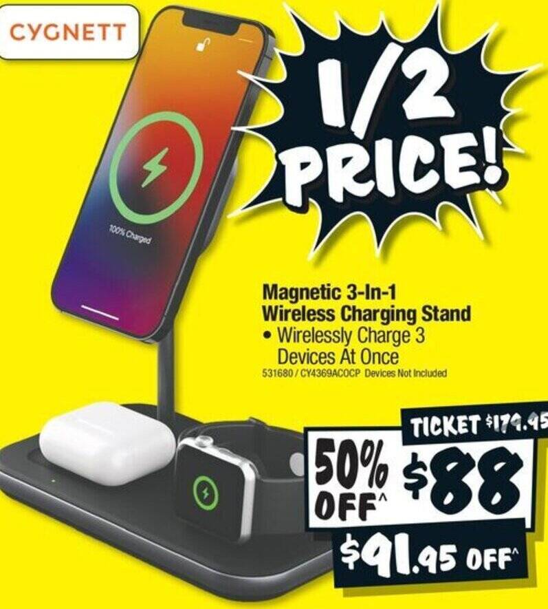 3In1 Wireless Charging Stand • Wirelessly Charge 3 Devices