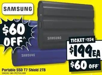 JB Hi-Fi Portable SSD T7 Shield 2TB offer