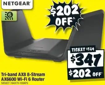 JB Hi-Fi Tri-band AX8 8-Stream AX6600 Wi-Fi 6 Router offer
