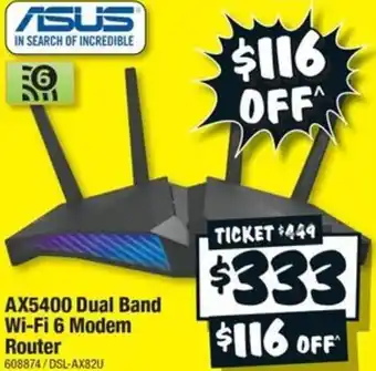 JB Hi-Fi AX5400 Dual Band Wi-Fi 6 Modem Router offer