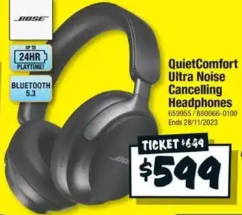 JB Hi-Fi QuietComfort Ultra Noise Cancelling Headphones offer