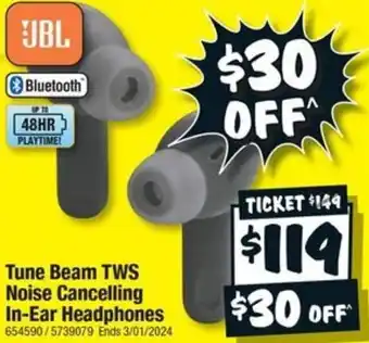 JB Hi-Fi Tune Beam TWS Noise In-Ear Headphones offer