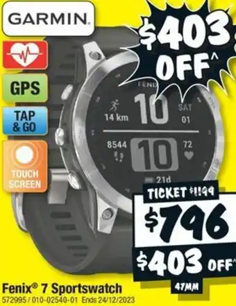JB Hi-Fi Fenix 7 Sportswatch offer