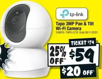 JB Hi-Fi Tapo 3MP Pan & Tilt Wi-Fi Camera offer
