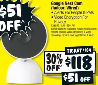 JB Hi-Fi Google Nest Cam (Indoor, Wired) offer