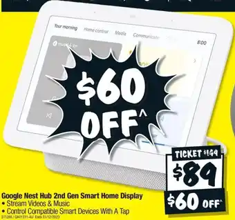 JB Hi-Fi Google Nest Hub 2nd Gen Smart Home Display offer